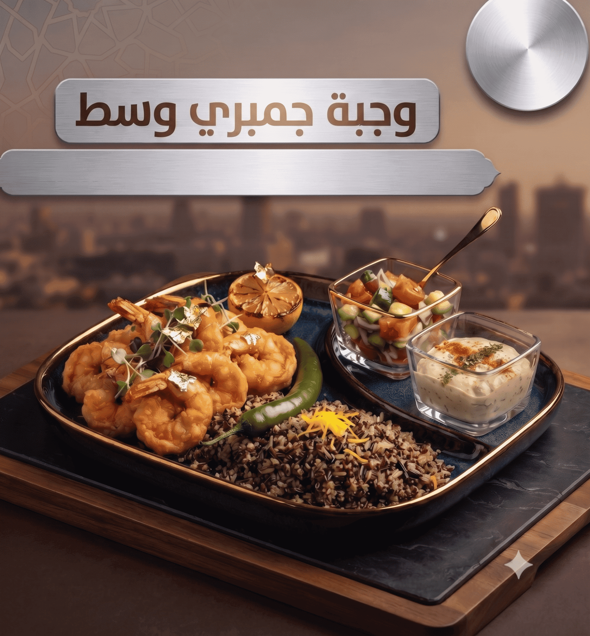 وجبة جمبري وسط