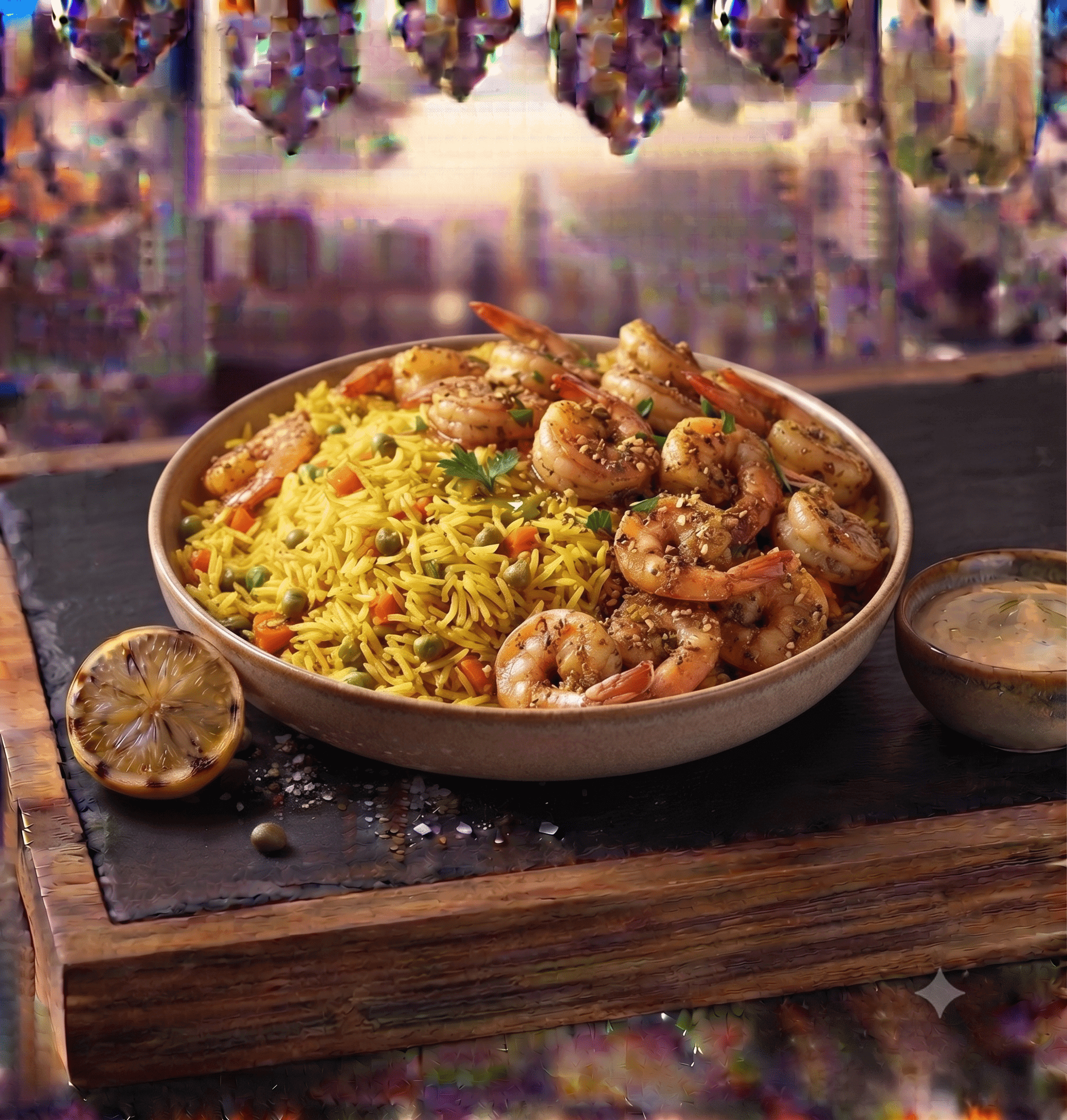 طبق أرز جمبري كبير